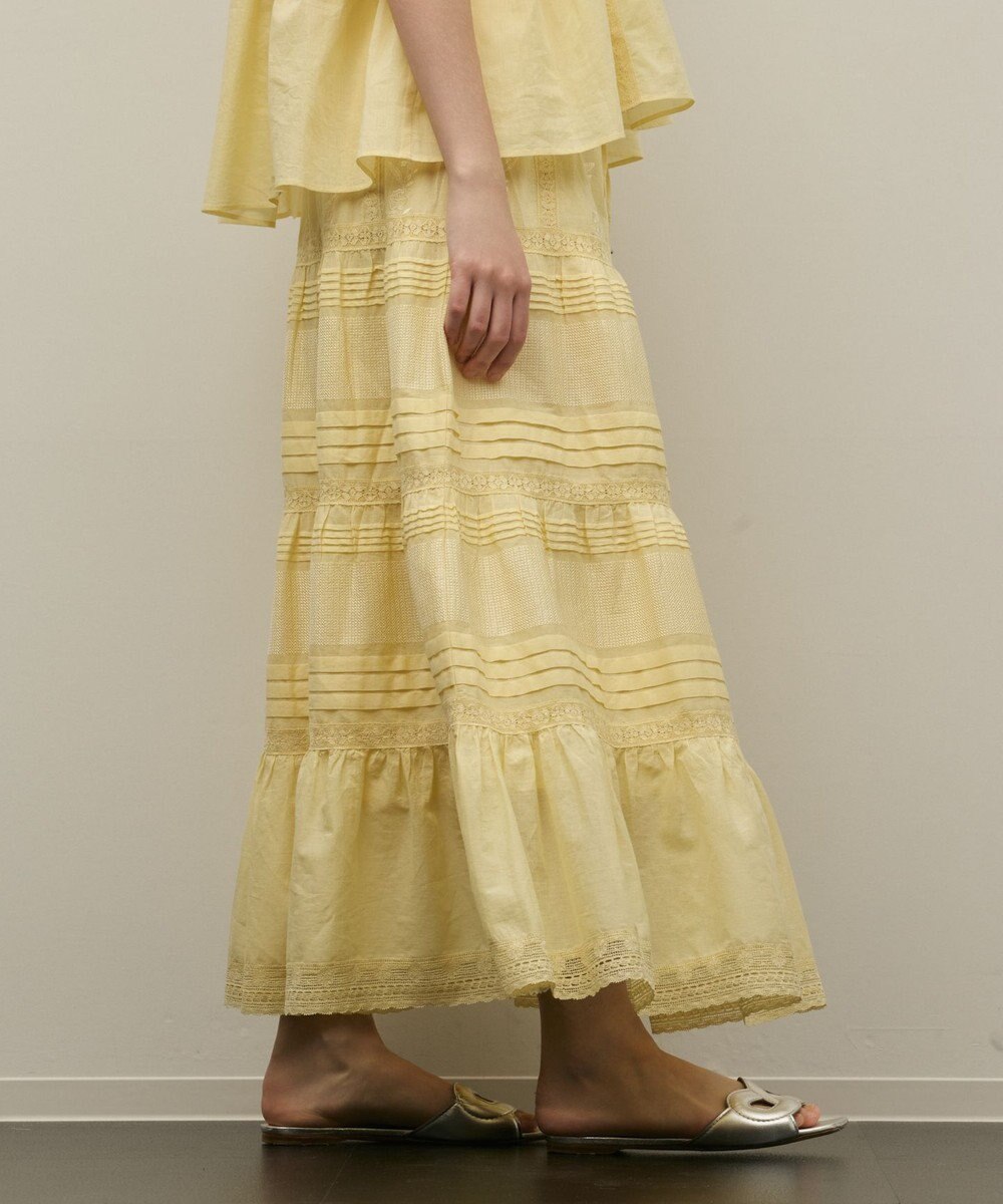 GRACE CONTINENTAL ピンタックティアードスカート 