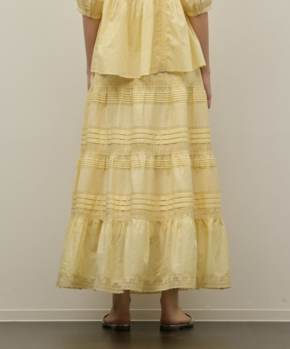 GRACE CONTINENTAL ピンタックティアードスカート 