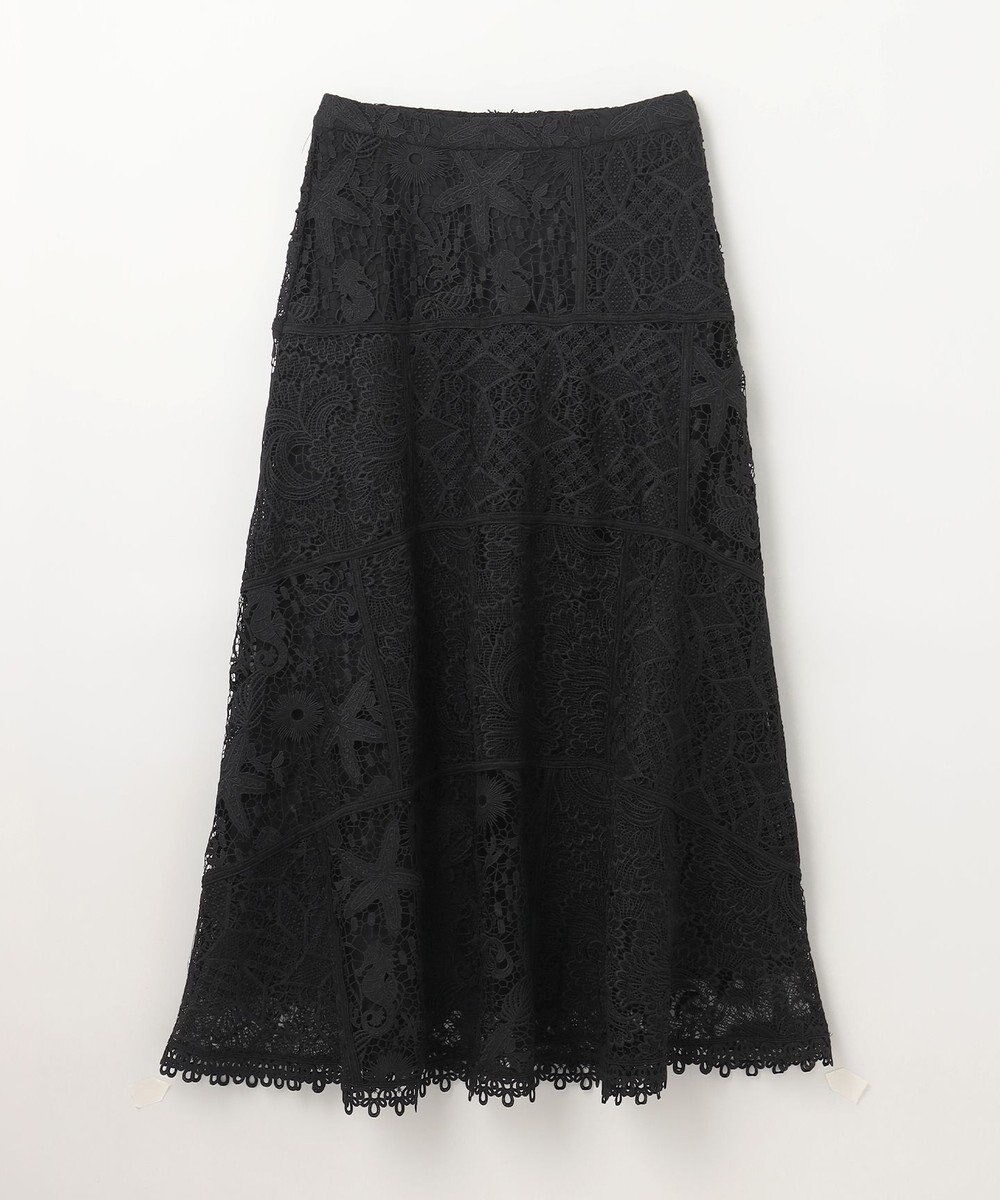 GRACE CONTINENTAL ケミカルレースパッチワークスカート 