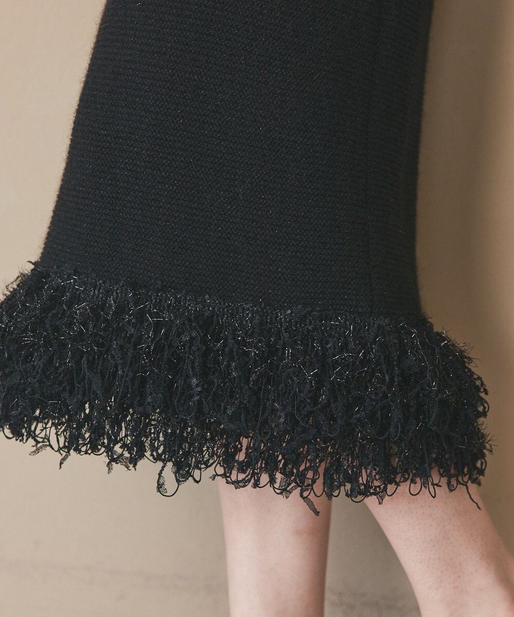 GRACE CONTINENTAL ラメフェザーフリンジスカート 