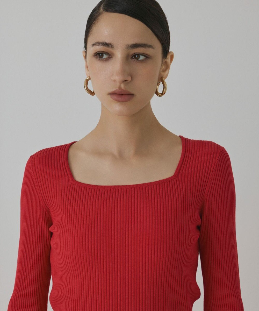 GRACE CONTINENTAL ハイゲージリブニットトップ 