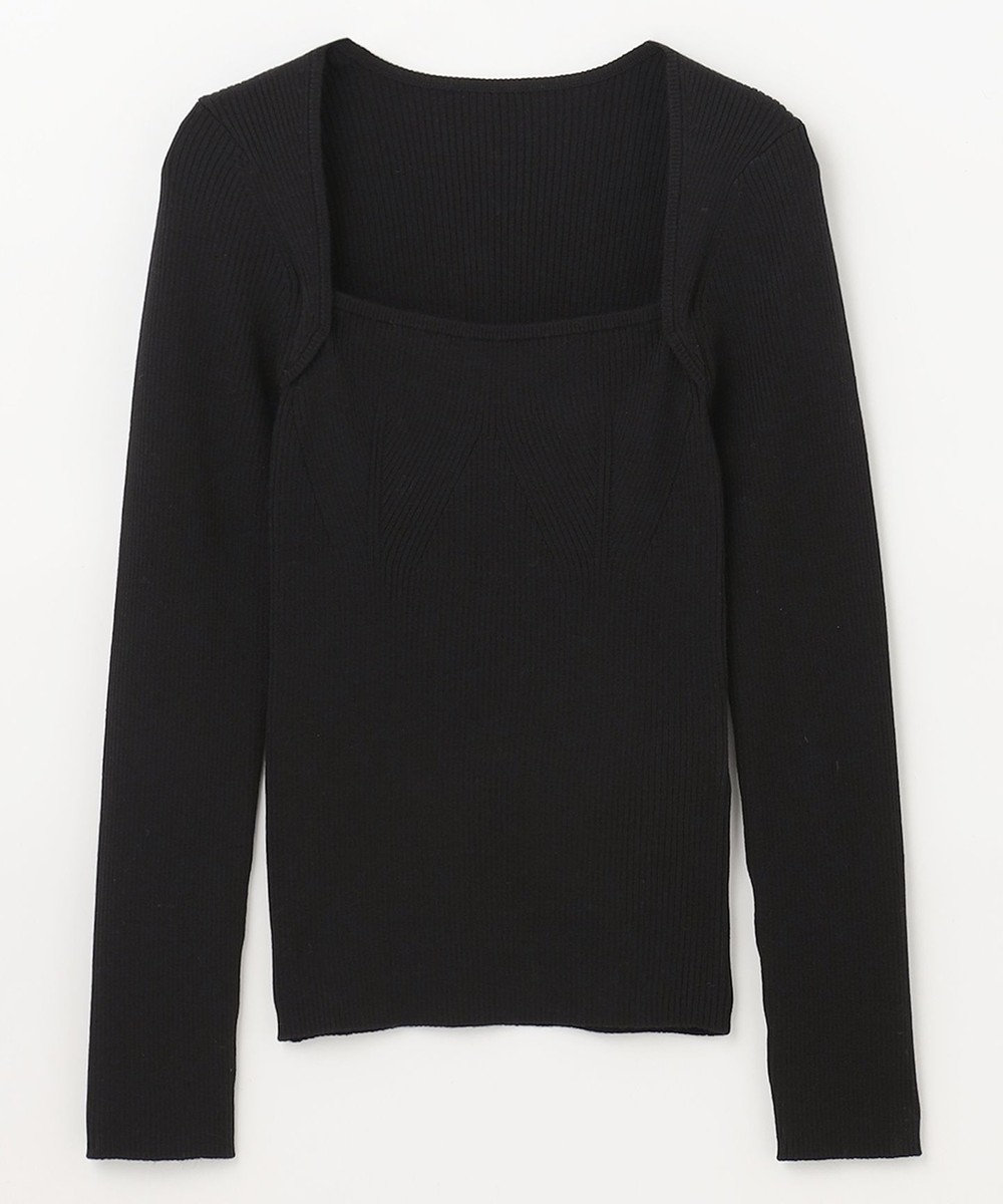 GRACE CONTINENTAL スクエアネックリブトップ