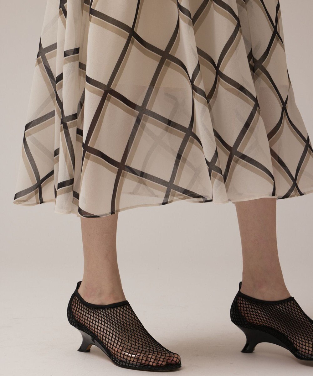 GRACE CONTINENTAL チェックプリントプリーツワンピース 