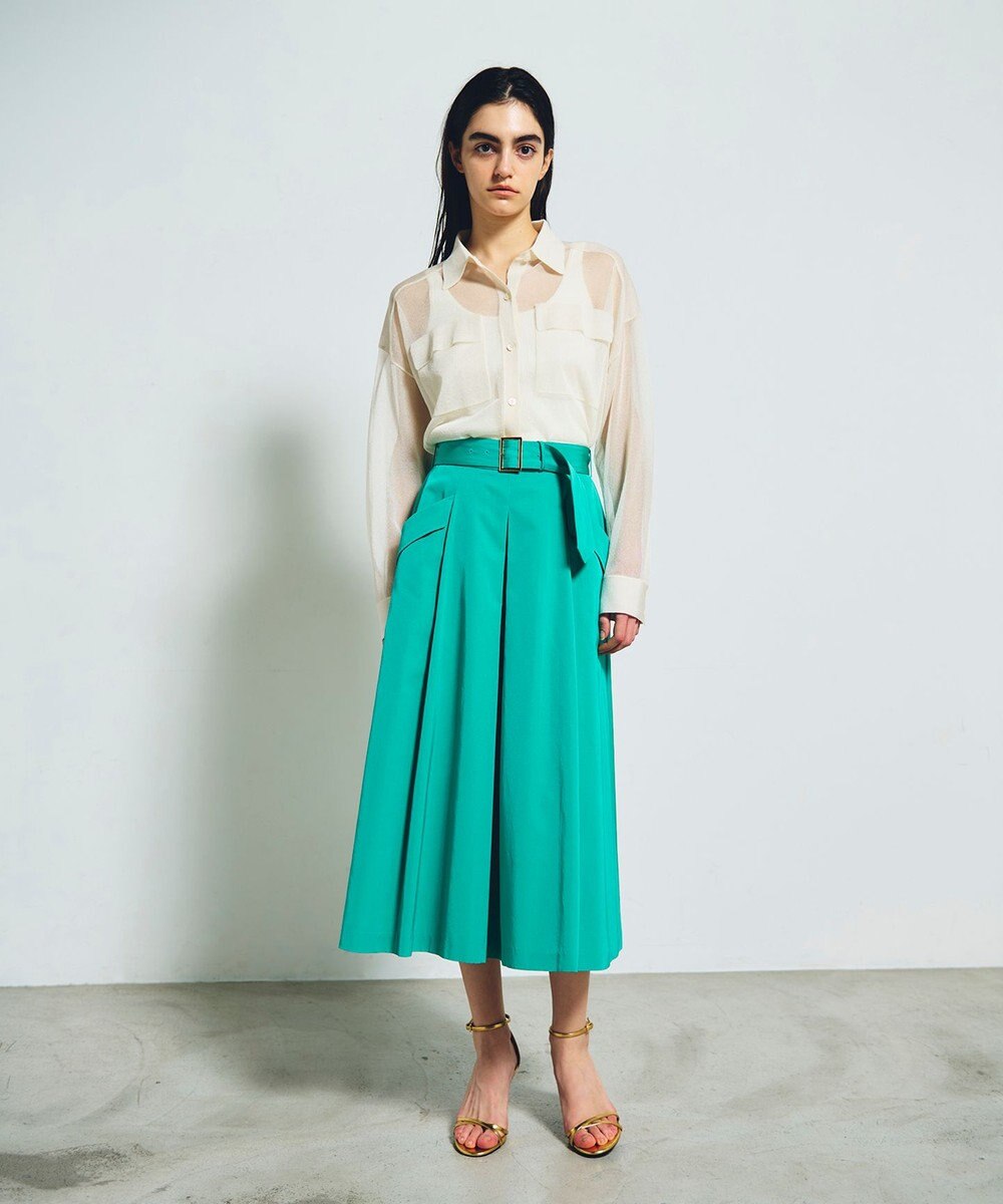 GRACE CONTINENTAL グログランタックフレアスカート 