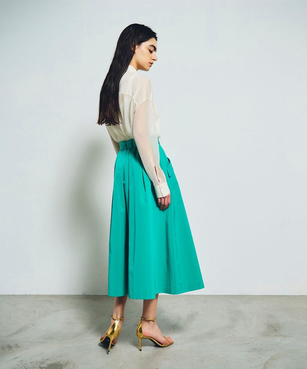 GRACE CONTINENTAL グログランタックフレアスカート 