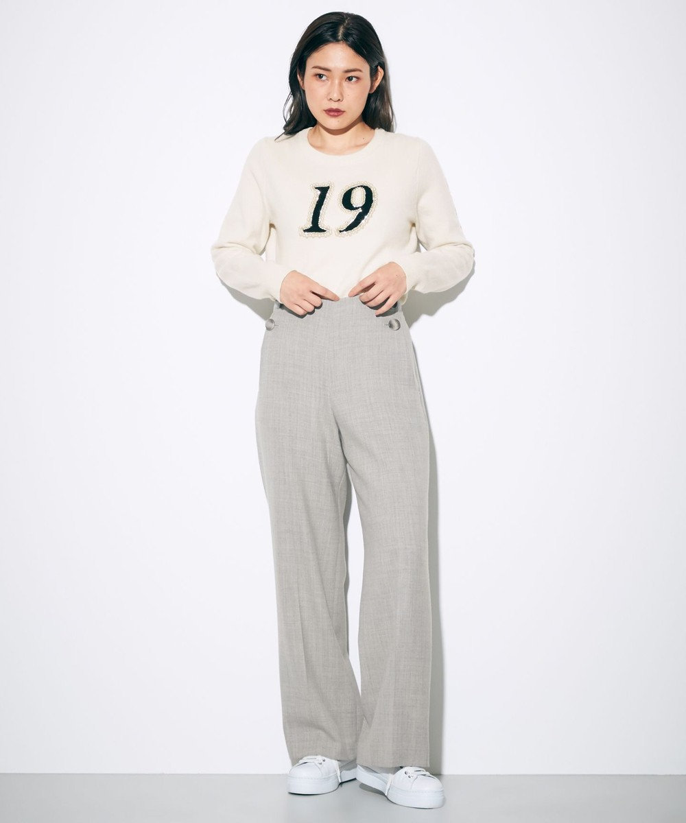 GRACE CONTINENTAL ウールストレッチセミワイドパンツ