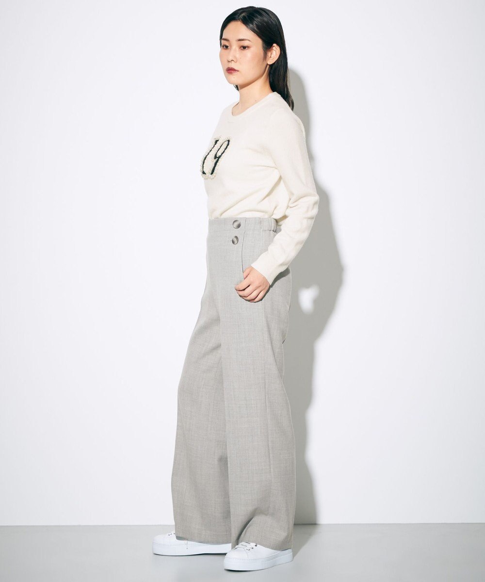 GRACE CONTINENTAL ウールストレッチセミワイドパンツ