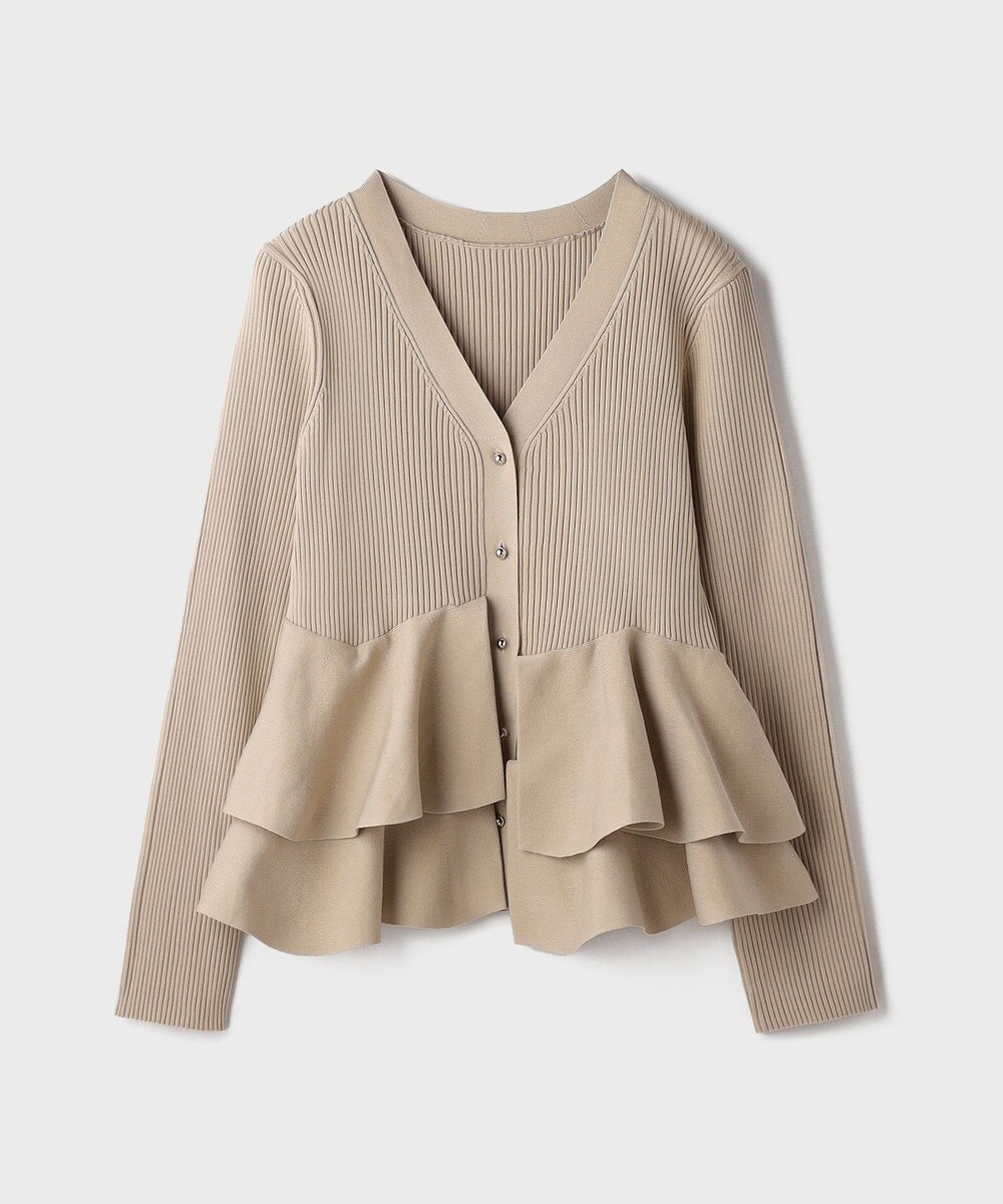 GRACE CONTINENTAL ペプラムニットカーディガン 