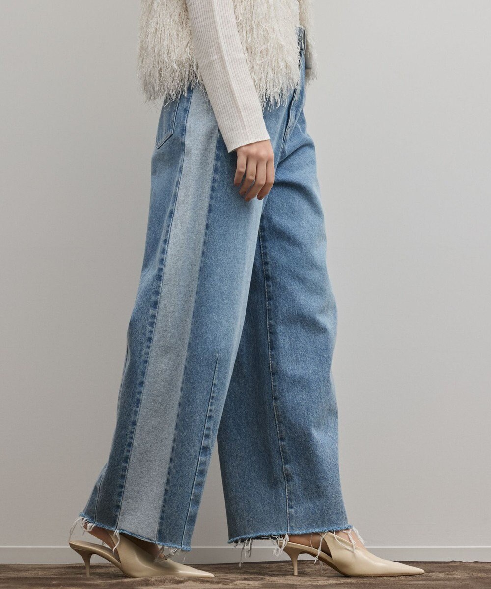 GRACE CONTINENTAL サイドラインデニムパンツ 