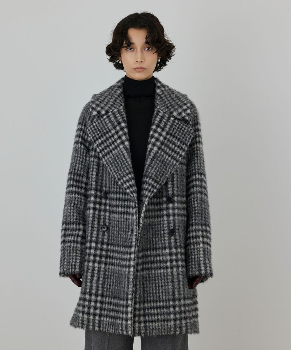 GRACE CONTINENTAL シャギーチェックコート 