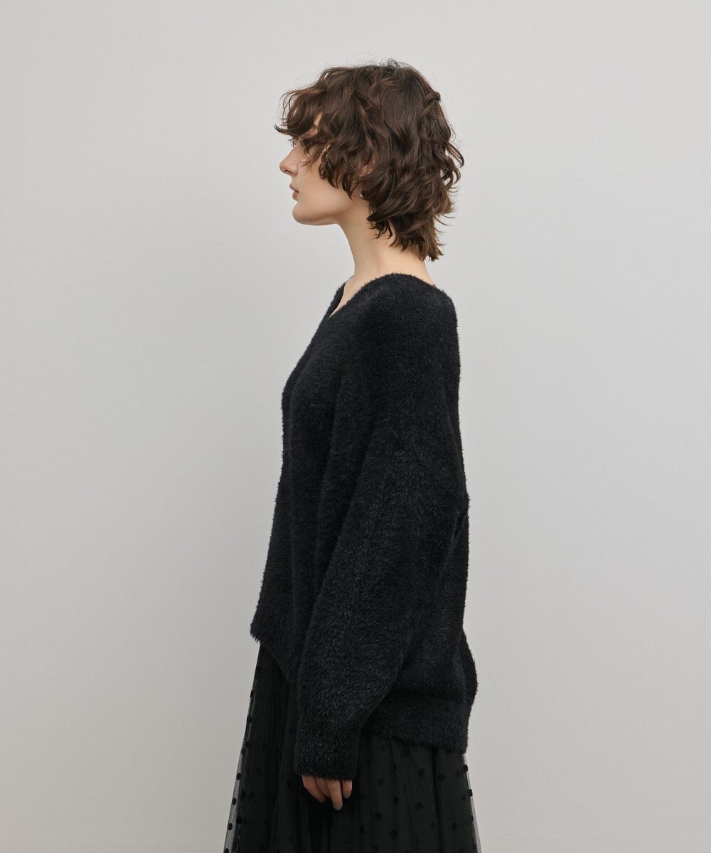 GRACE CONTINENTAL ラメフェザーニットトップ 