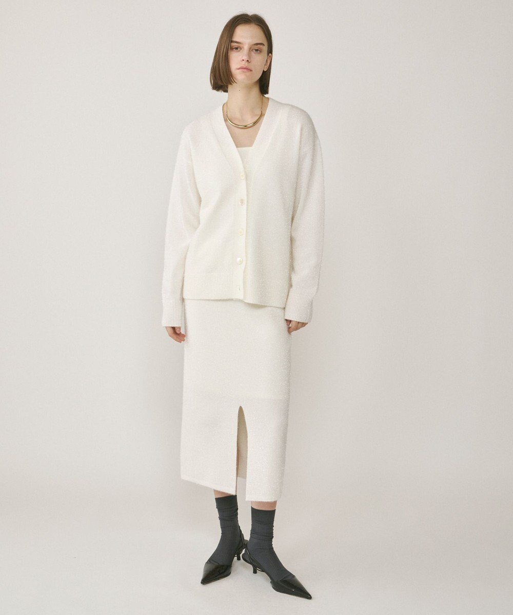 GRACE CONTINENTAL フィルムヤーンニットカーディガン 