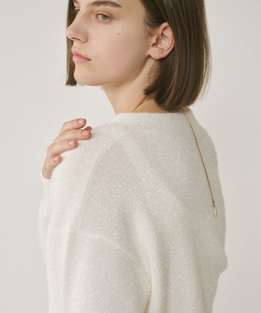 GRACE CONTINENTAL フィルムヤーンニットカーディガン 