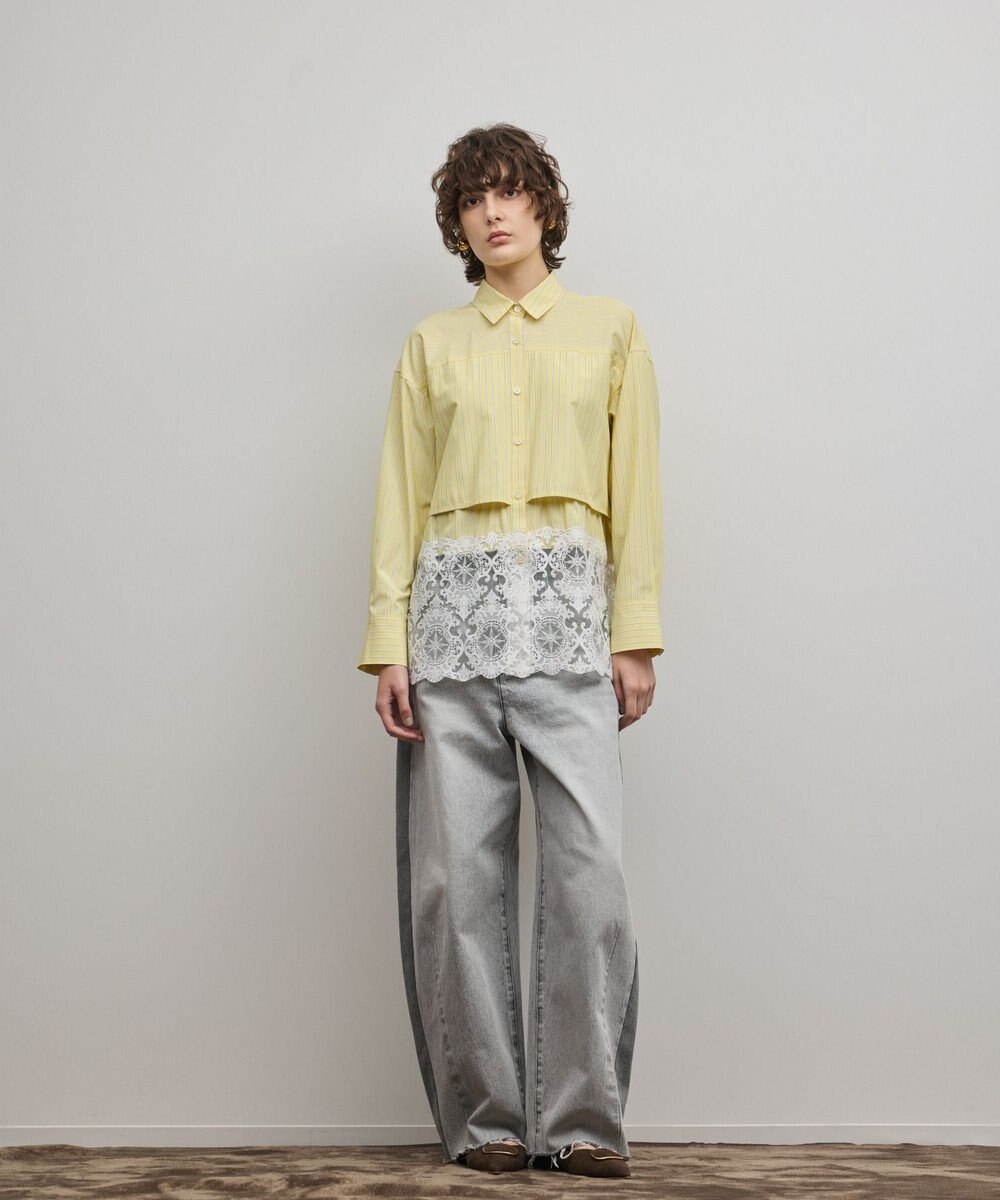 GRACE CONTINENTAL レースティアードシャツ 