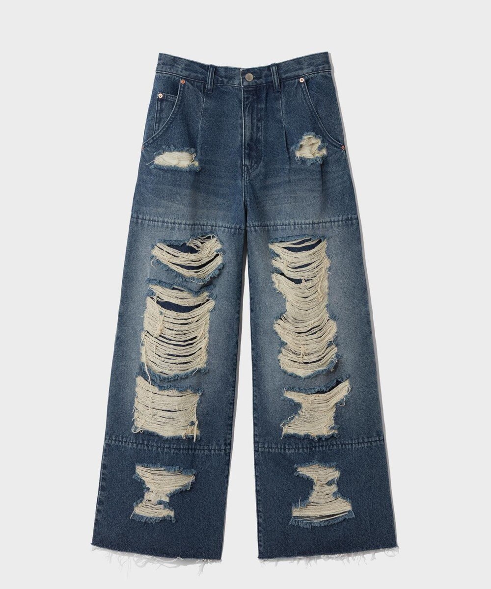 GRACE CONTINENTAL ハードクラッシュデニムパンツ