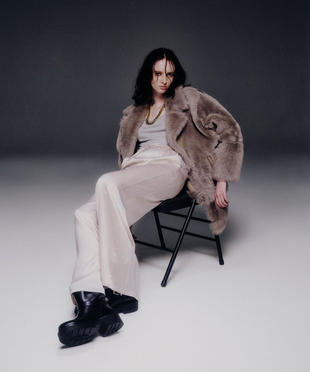 GRACE CONTINENTAL ムートンライダースコート 