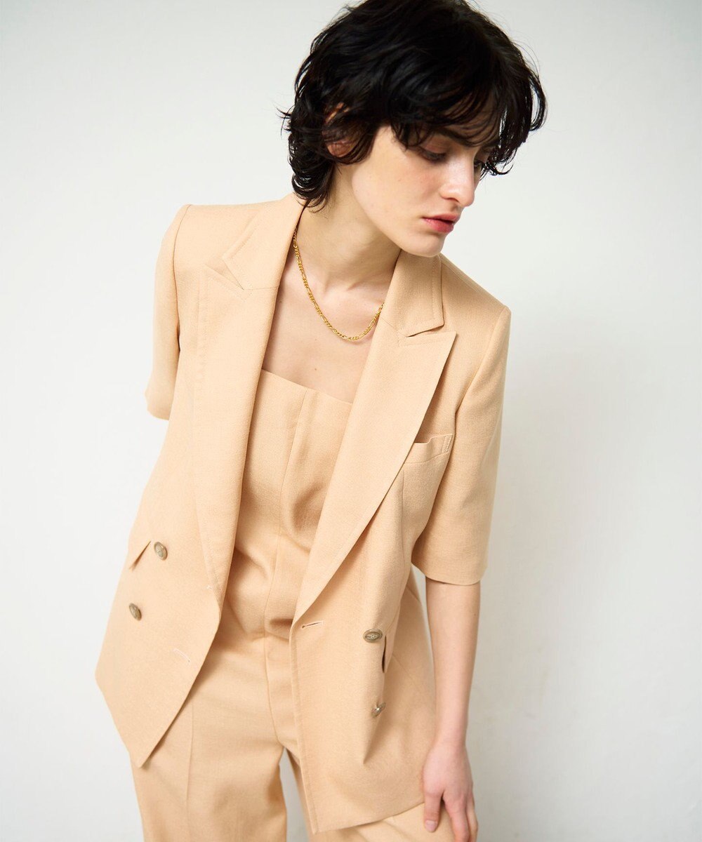 GRACE CONTINENTAL リネンタッチハーフスリーブジャケット 