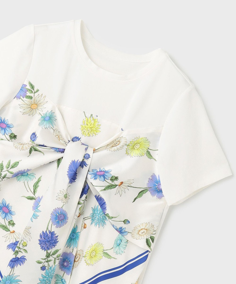 GRACE CONTINENTAL スカーフプリントコンビトップ