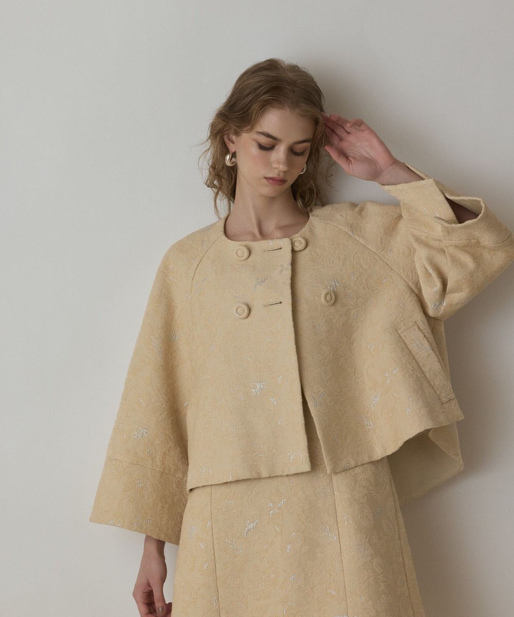 GRACE CONTINENTAL サラサジャガードケープジャケット 