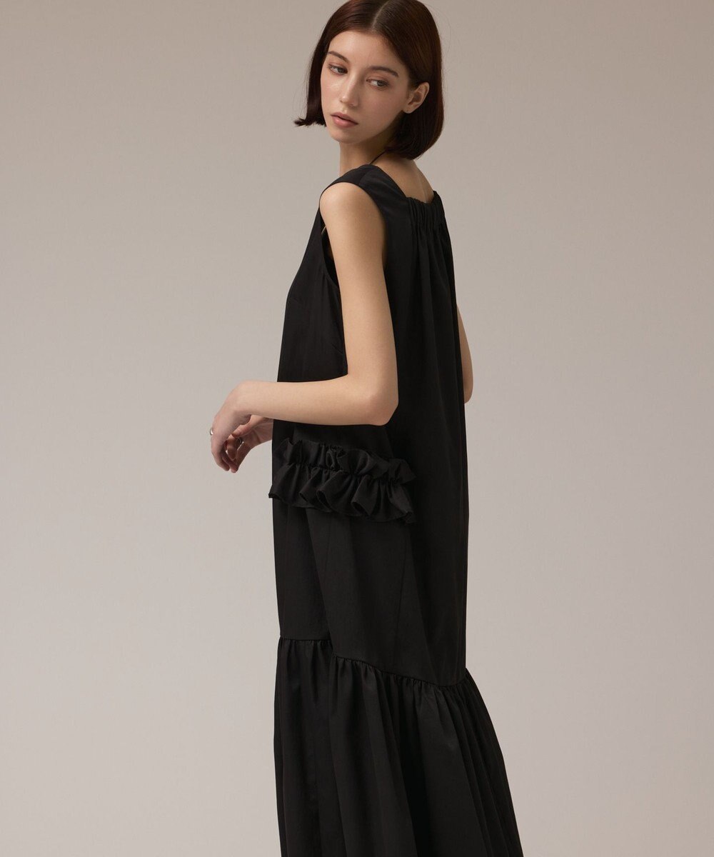 GRACE CONTINENTAL サイドフリルタフタワンピース