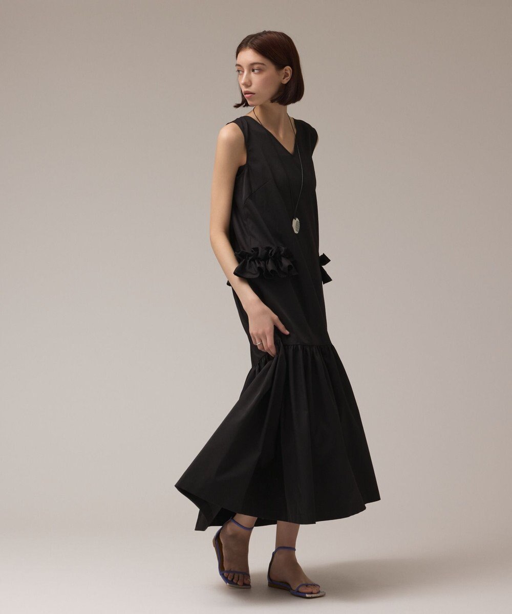 GRACE CONTINENTAL サイドフリルタフタワンピース