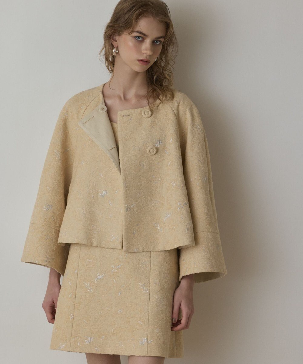 GRACE CONTINENTAL サラサジャガードケープジャケット 