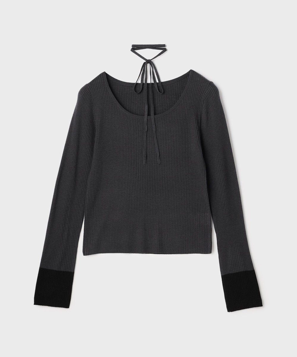 GRACE CONTINENTAL バイカラーリブニットトップ 