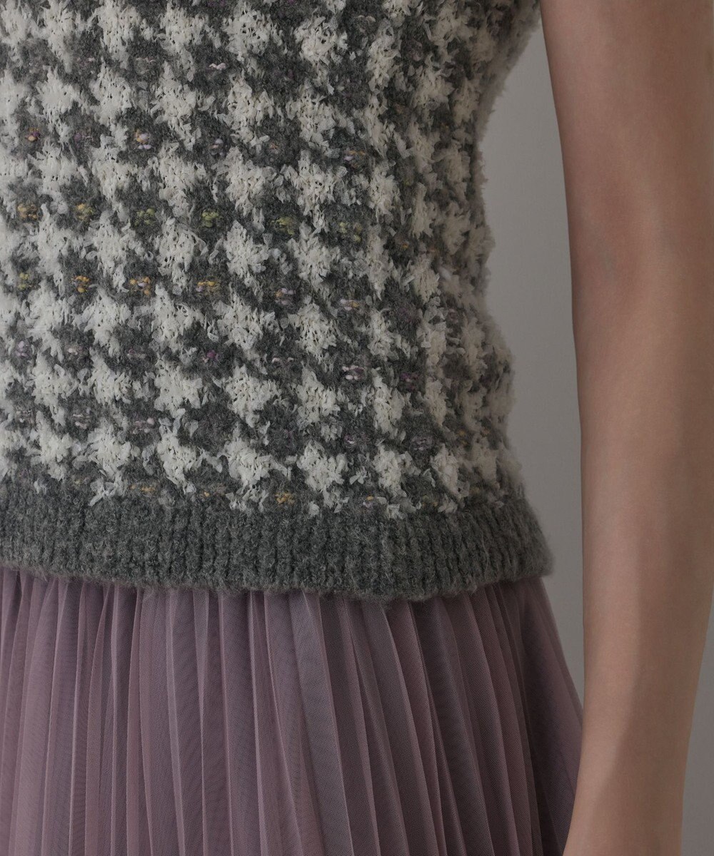 GRACE CONTINENTAL ツイードベアニットトップ 