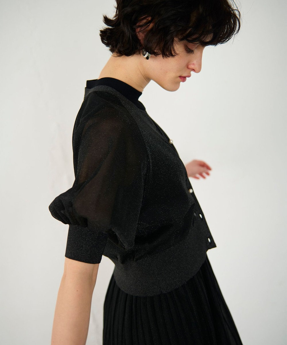 GRACE CONTINENTAL ラメシアードルマンニットカーディガン