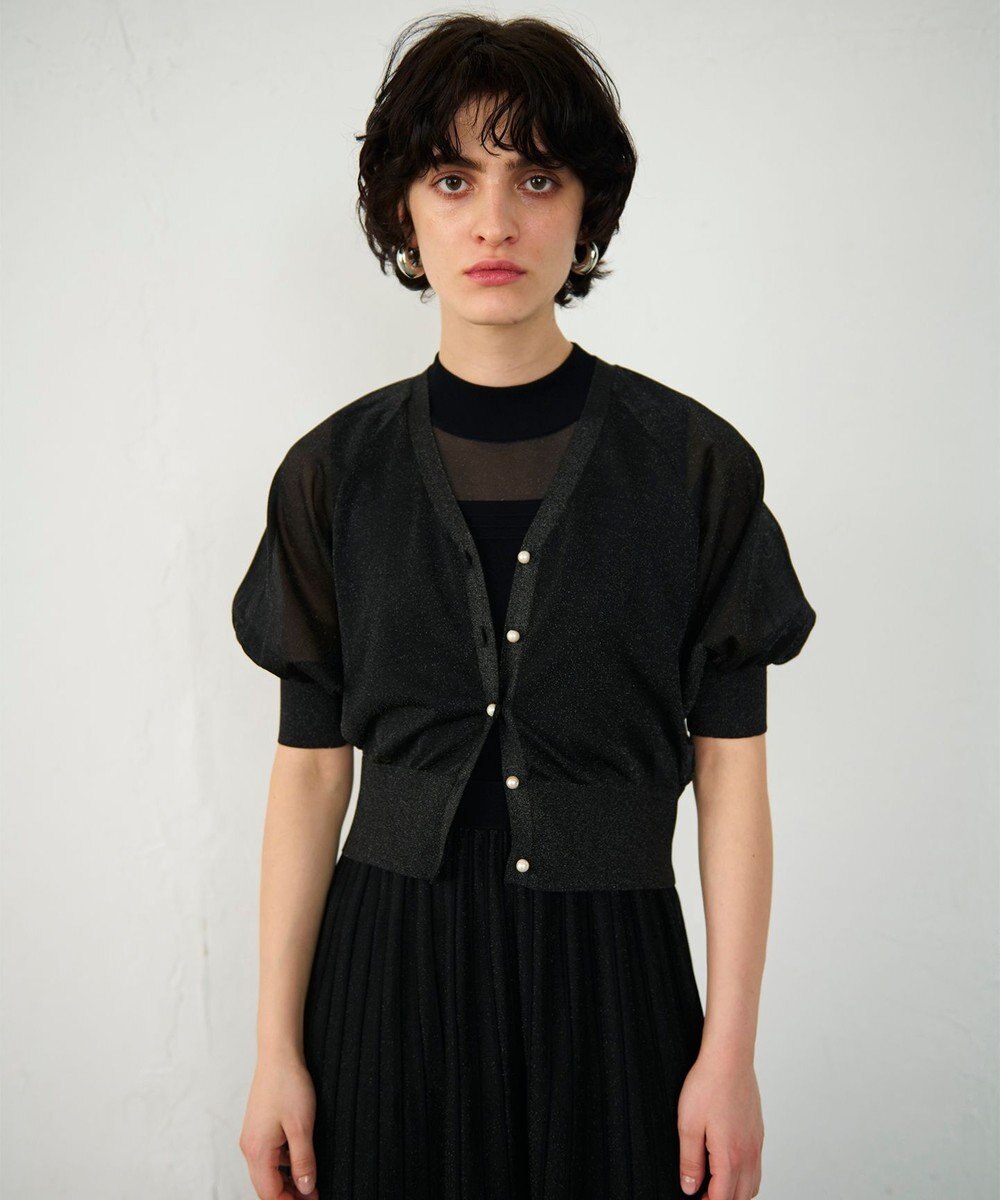 GRACE CONTINENTAL ラメシアードルマンニットカーディガン 