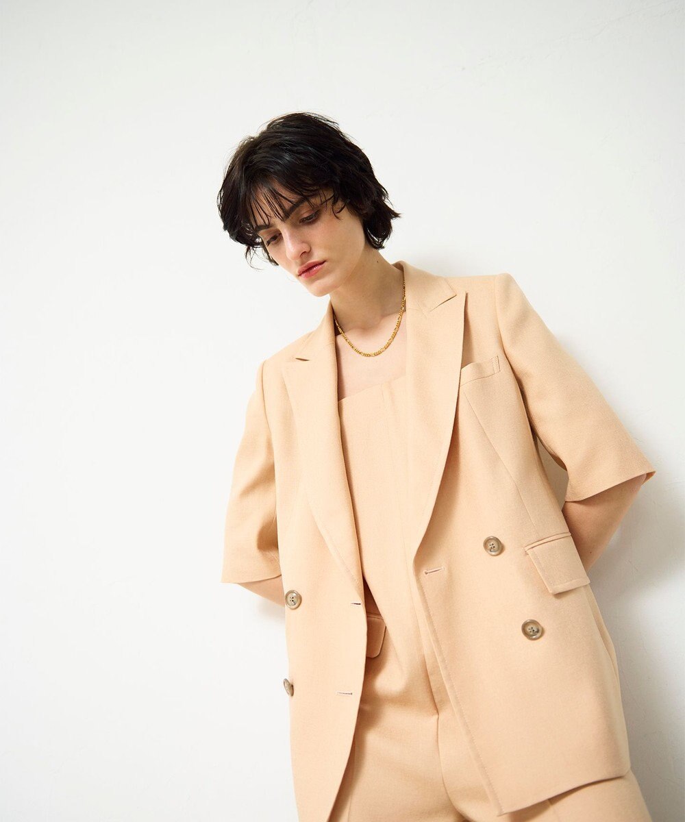 GRACE CONTINENTAL リネンタッチハーフスリーブジャケット