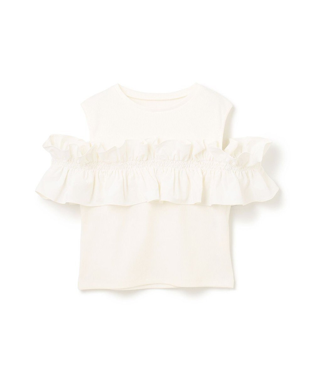 GRACE CONTINENTAL フリルリブカットトップ 