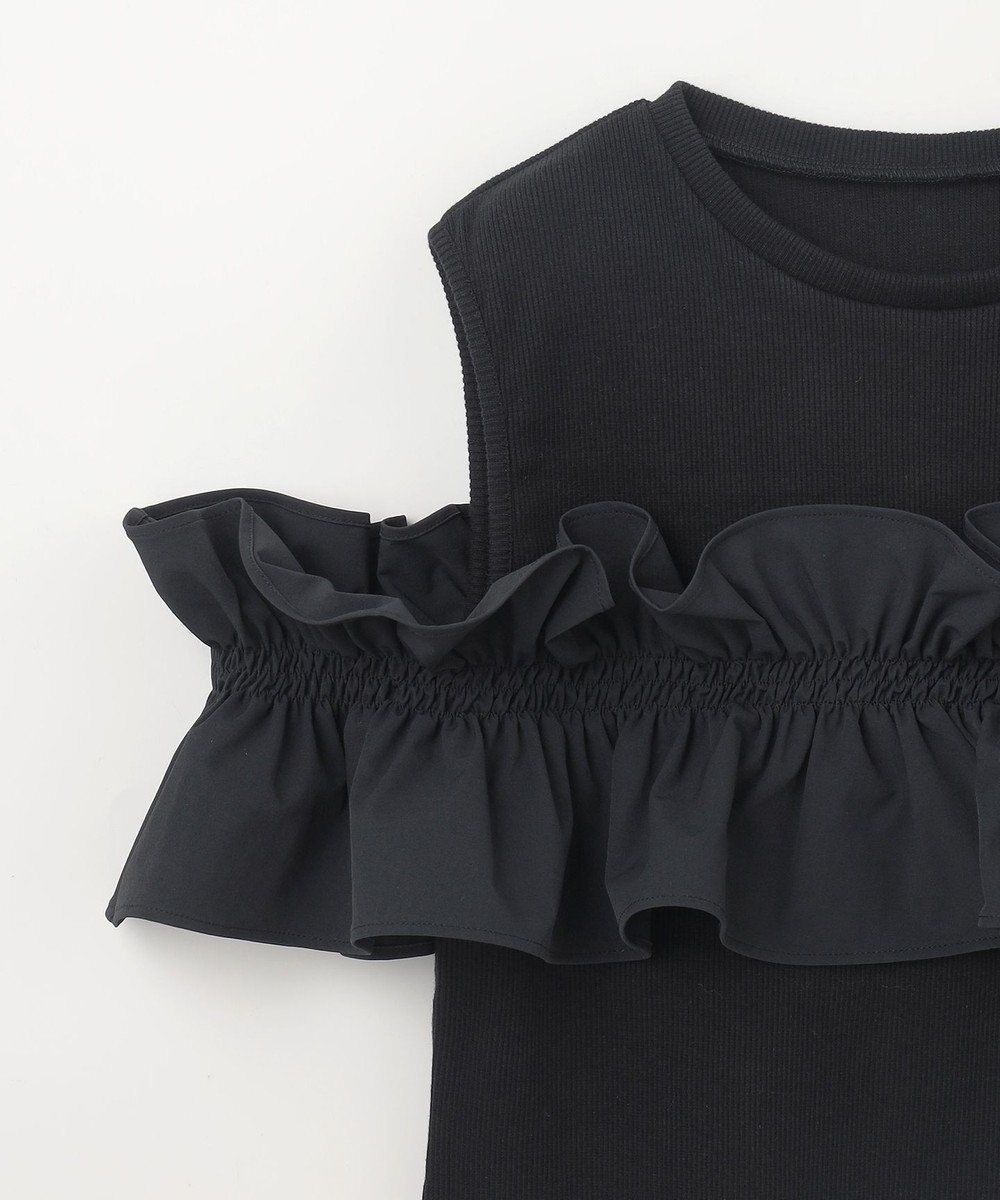 GRACE CONTINENTAL フリルリブカットトップ 