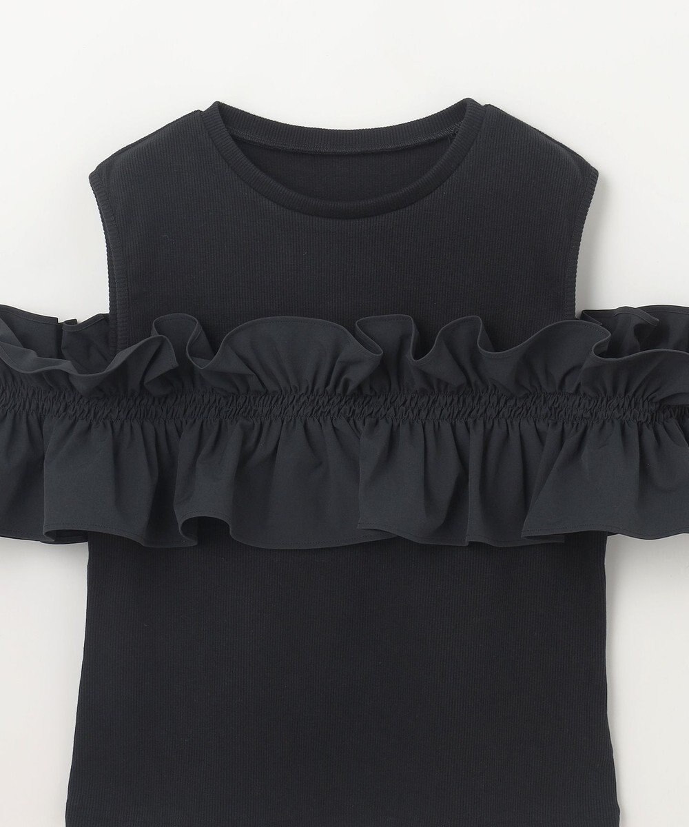 GRACE CONTINENTAL フリルリブカットトップ 