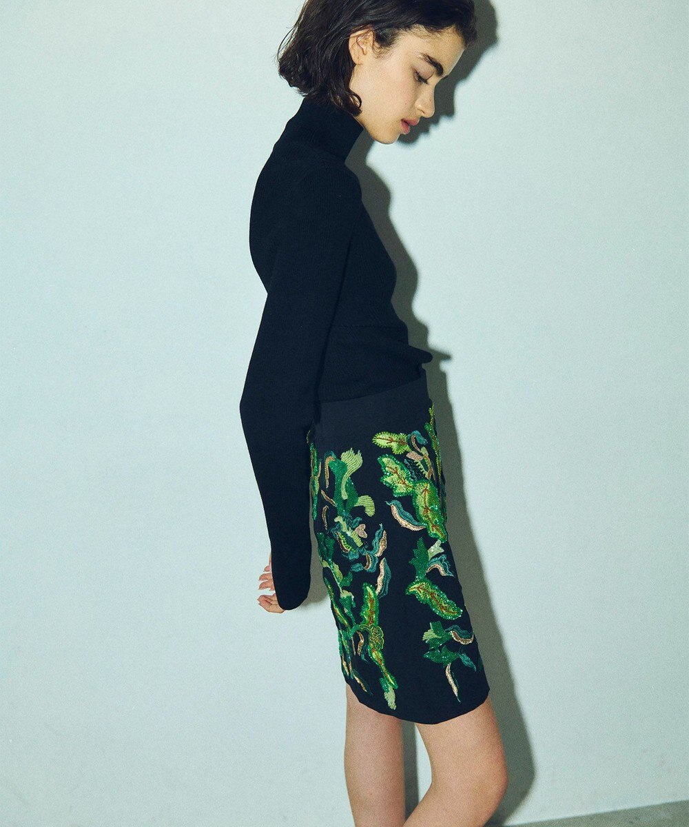 GRACE CONTINENTAL ビジューリブニットトップ 