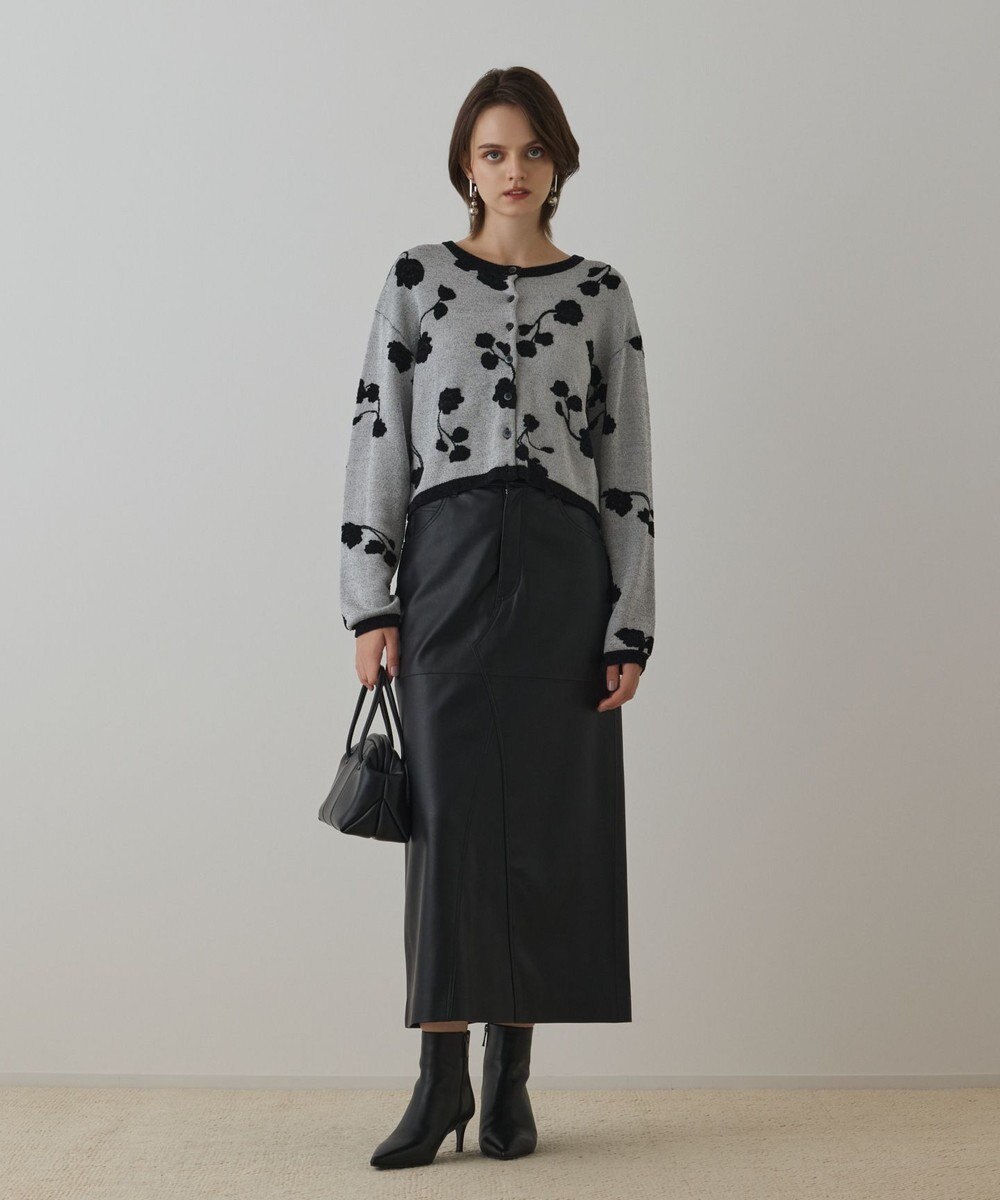 GRACE CONTINENTAL フクレジャガードニットカーディガン 