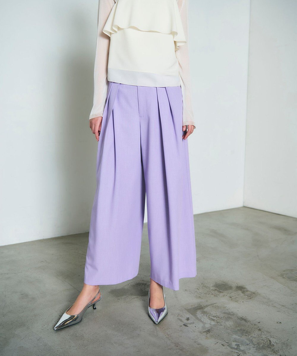 GRACE CONTINENTAL ツータックベルトワイドパンツ 