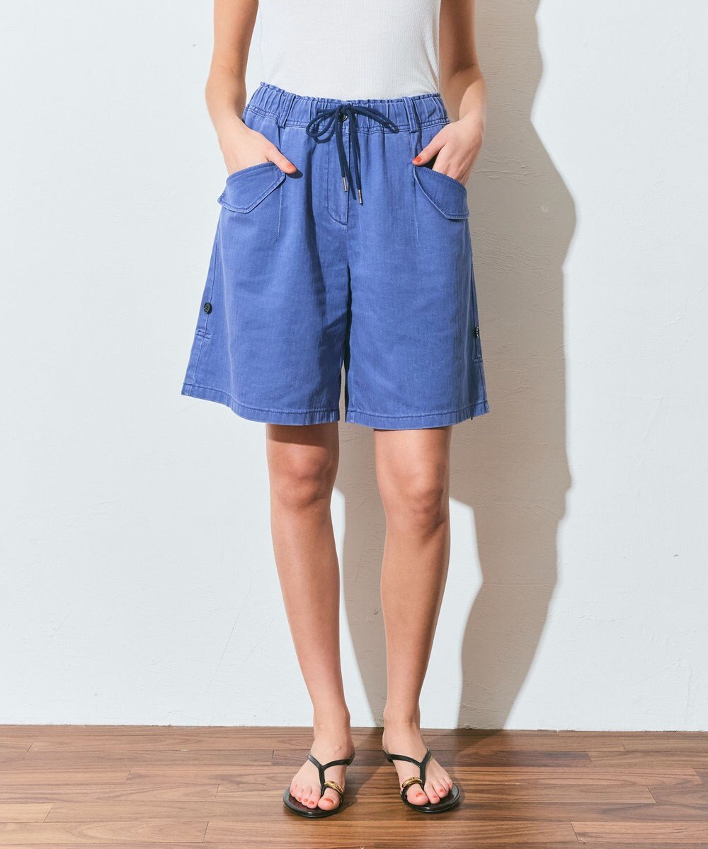 GRACE CONTINENTAL ヘリンボーンツイルハーフパンツ 