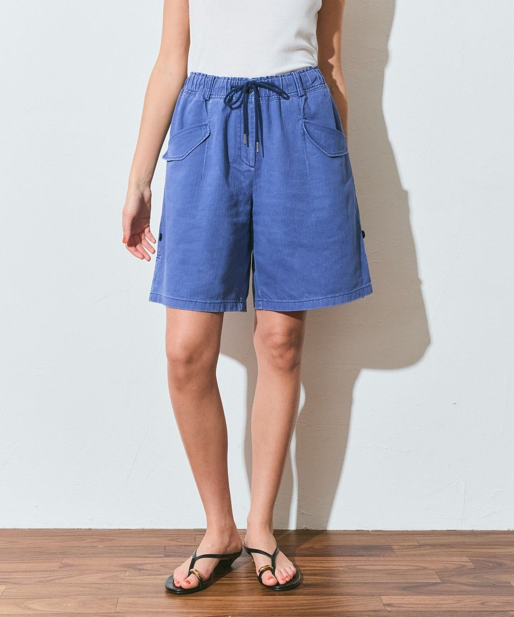 GRACE CONTINENTAL ヘリンボーンツイルハーフパンツ 