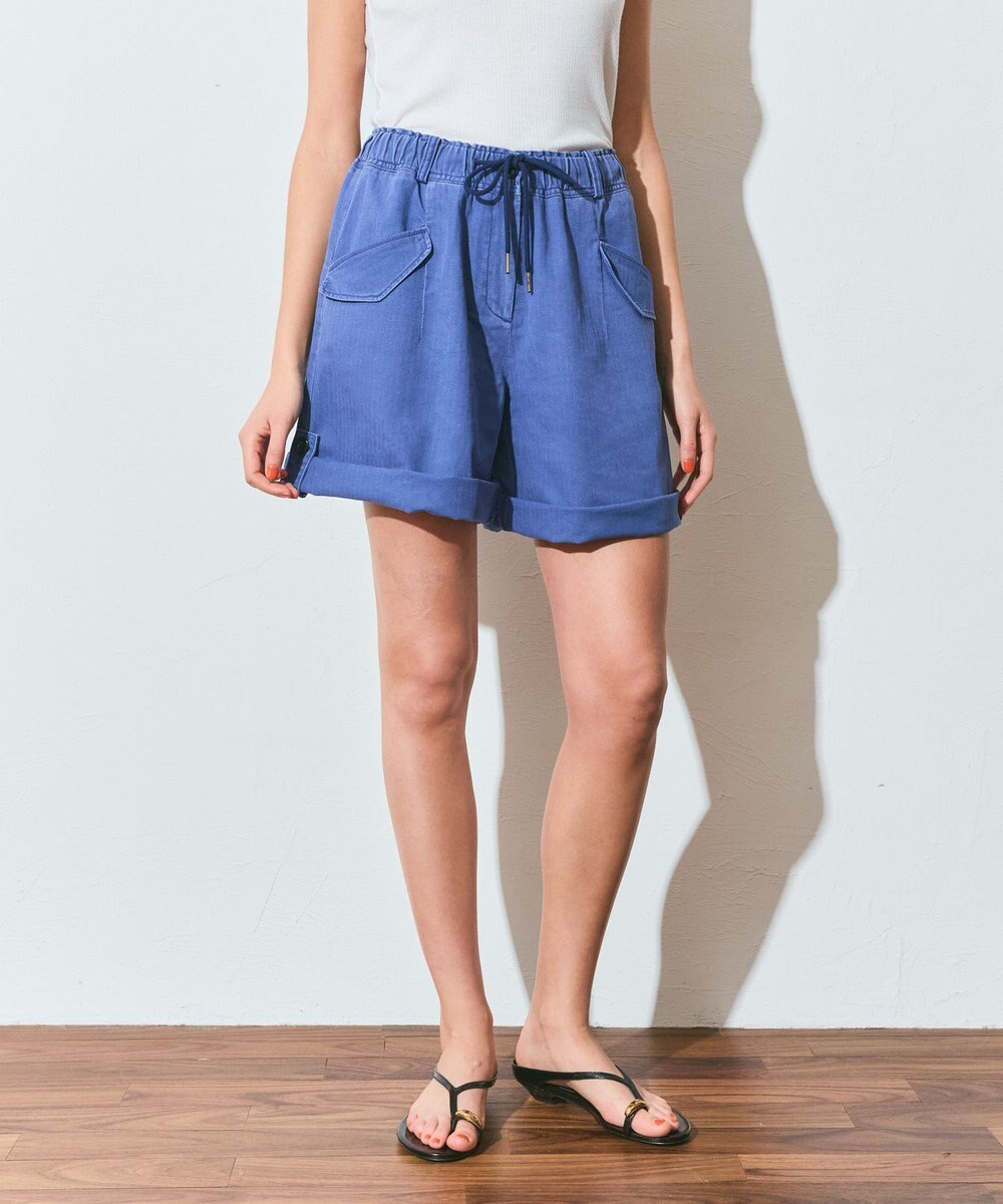 GRACE CONTINENTAL ヘリンボーンツイルハーフパンツ 