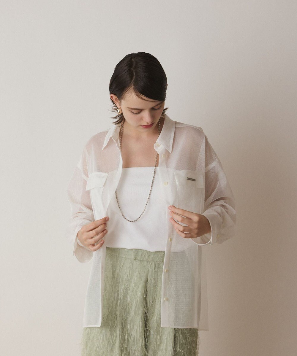 GRACE CONTINENTAL メッシュオーバーシャツ 