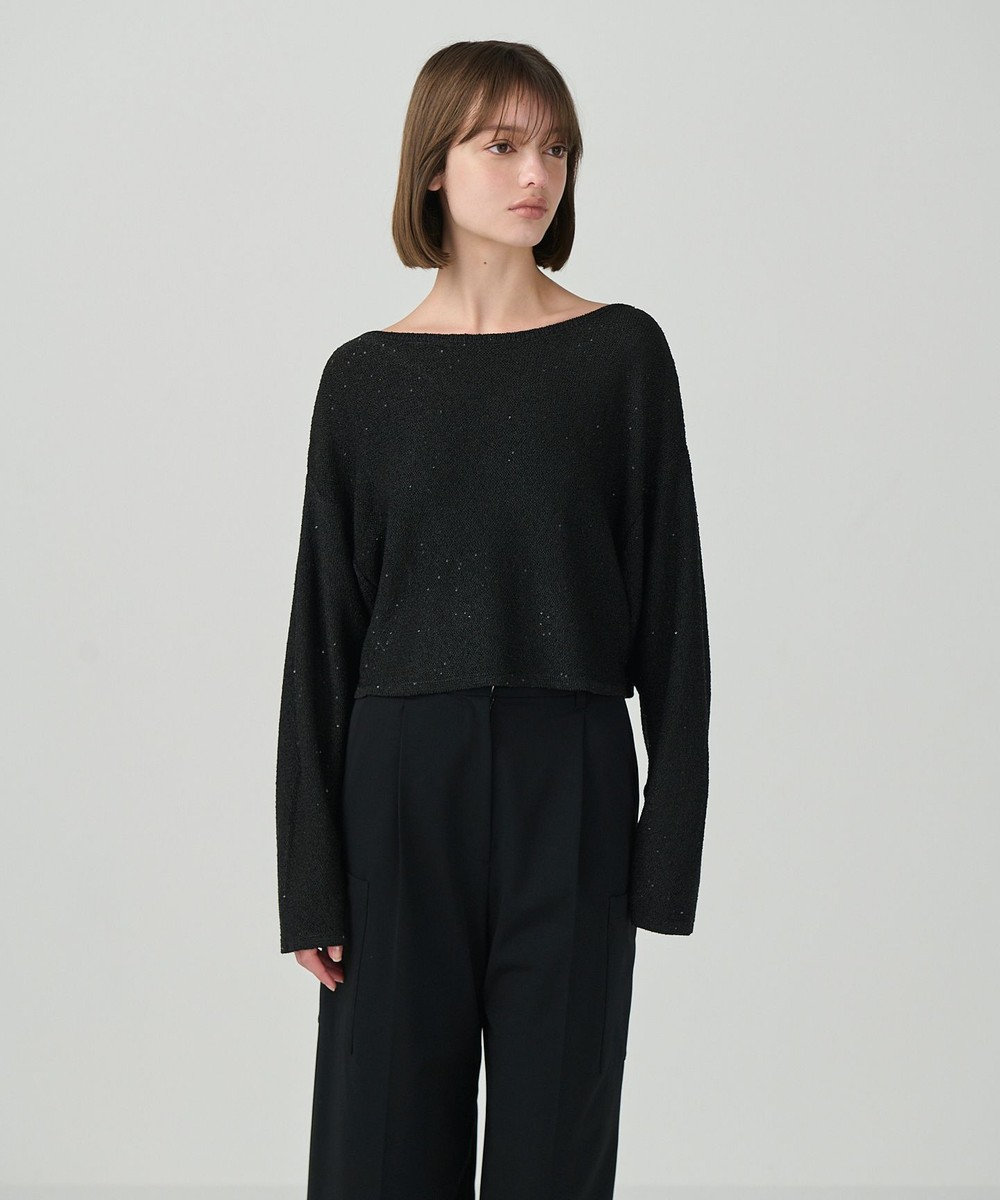 GRACE CONTINENTAL スパンコールヤーントップ