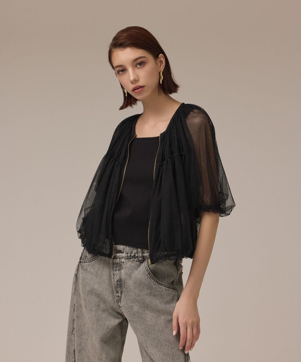 GRACE CONTINENTAL チュールシアーブルゾン 