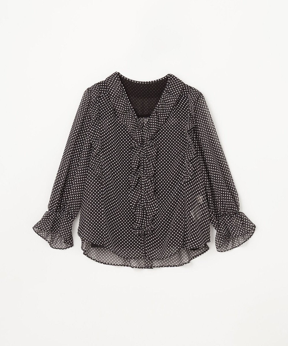GRACE CONTINENTAL ドットラッフルブラウス 
