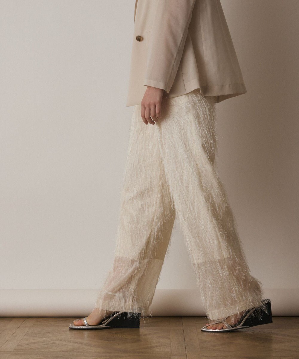 GRACE CONTINENTAL フリンジワンタックパンツ 