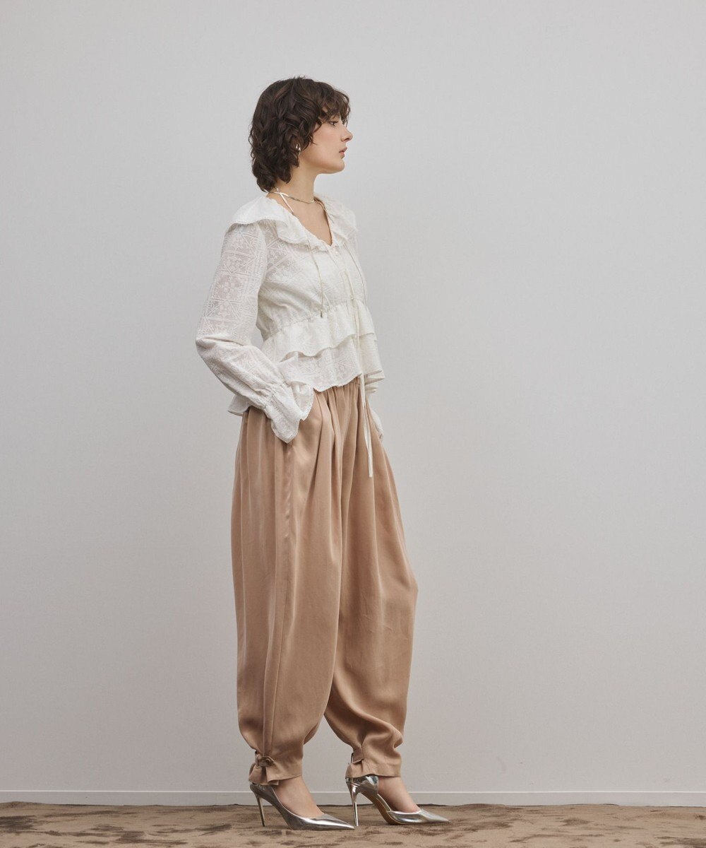 GRACE CONTINENTAL エンブロイダリーフリルブラウス 