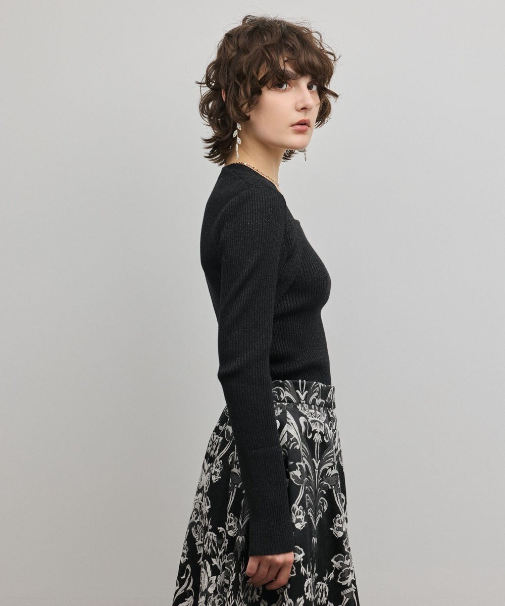 GRACE CONTINENTAL スクエアリブニットトップ 