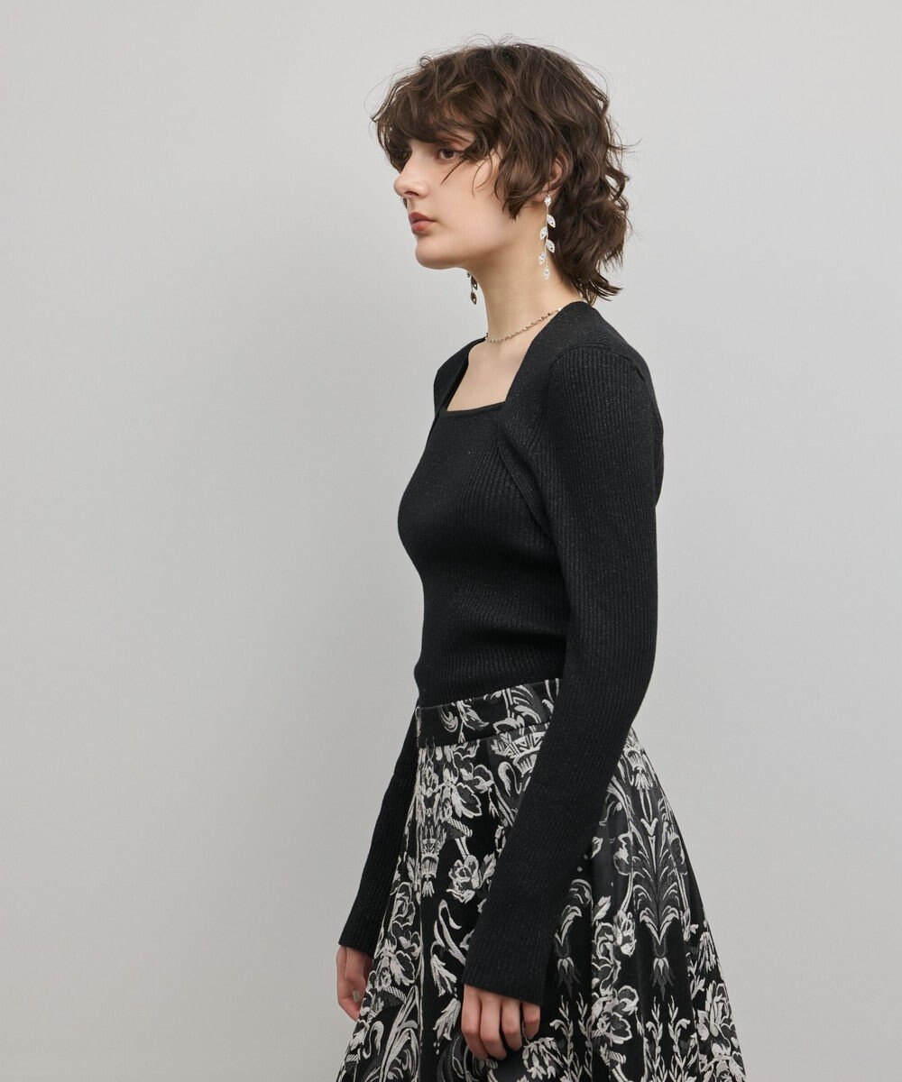 GRACE CONTINENTAL スクエアリブニットトップ 