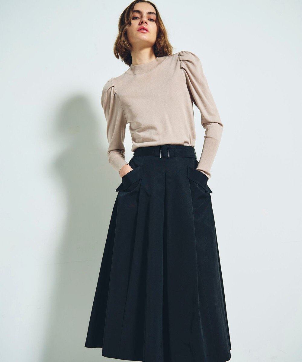 GRACE CONTINENTAL グログランタックフレアスカート 