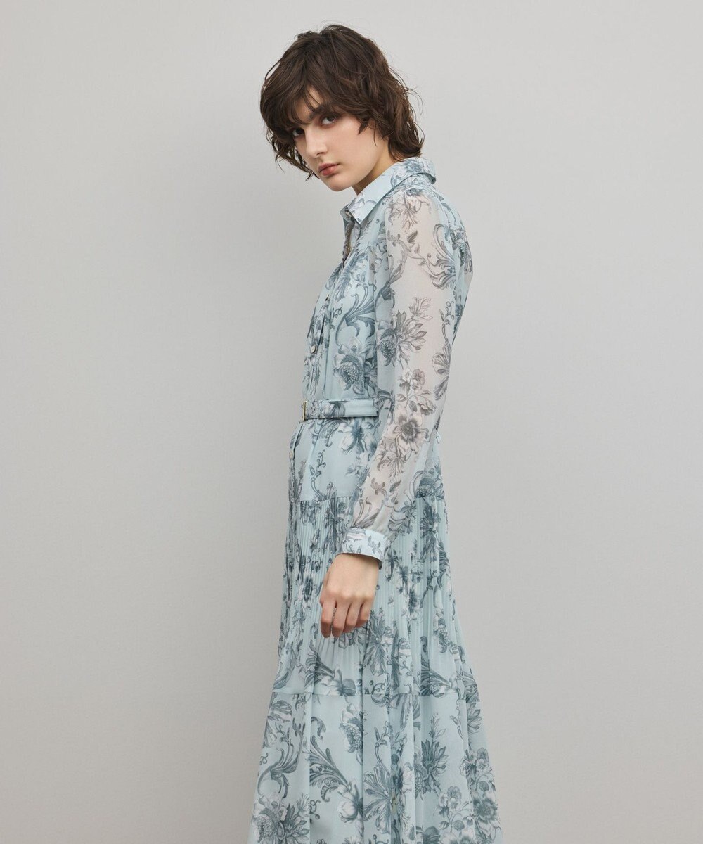 GRACE CONTINENTAL フラワープリントプリーツワンピース 